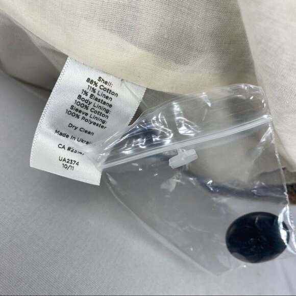 Talbots Women's NWT Brown Striped Jackie‎ Fit Linen Button Down Blazer 4/C35 - Picture 8 of 9